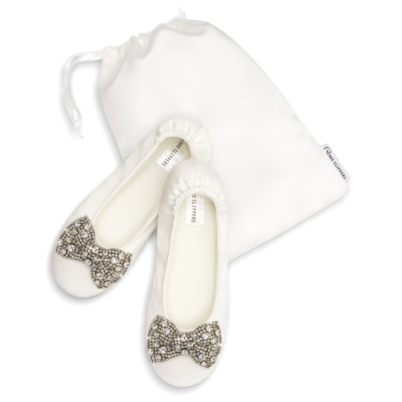 White Bow Slippers
