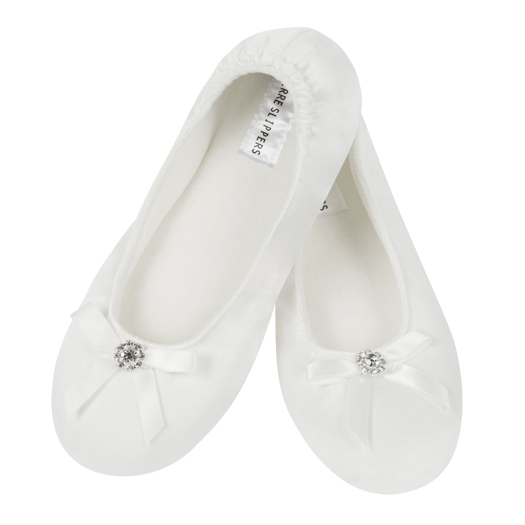 White satin ballet on sale slippers